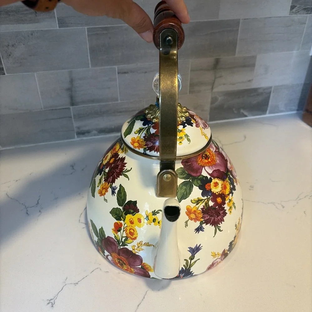 Mackenzie Childs 3 Quart Tea Kettle White Flower Market